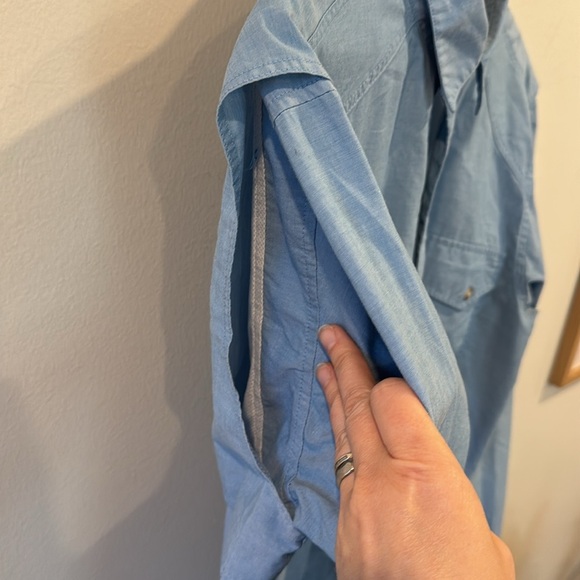 Patagonia Men’s Slick Calm Vented Fishing Shirt Sky Blue Work Wear Size M - Picture 4 of 7